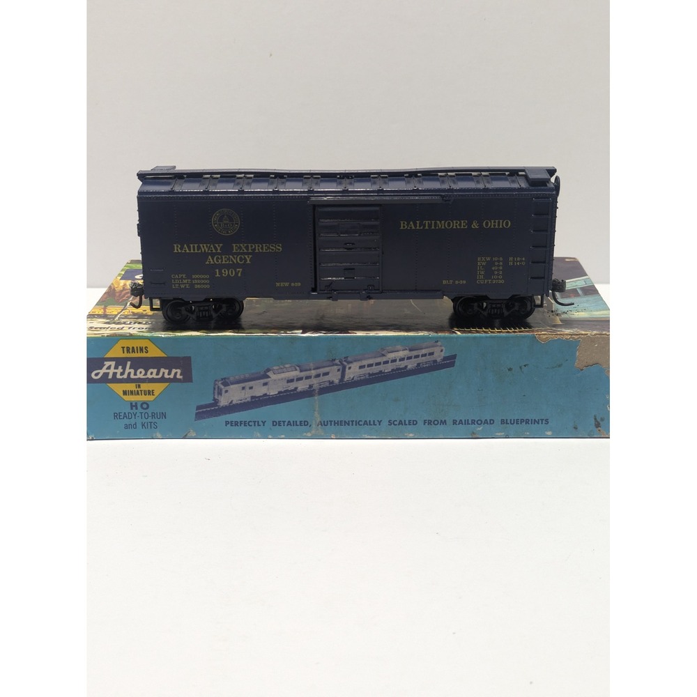 Athearn Vintage HO B&O Railway Express Agency REA #1907 Boxcar Blue